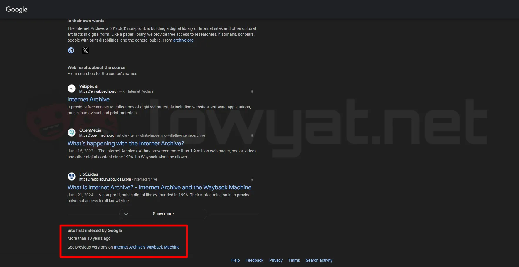 Google Search Wayback Machine