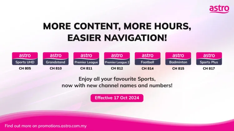 Astro Sports Channels Revamp