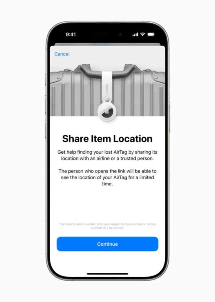Apple new Share Item Location feature for Find My