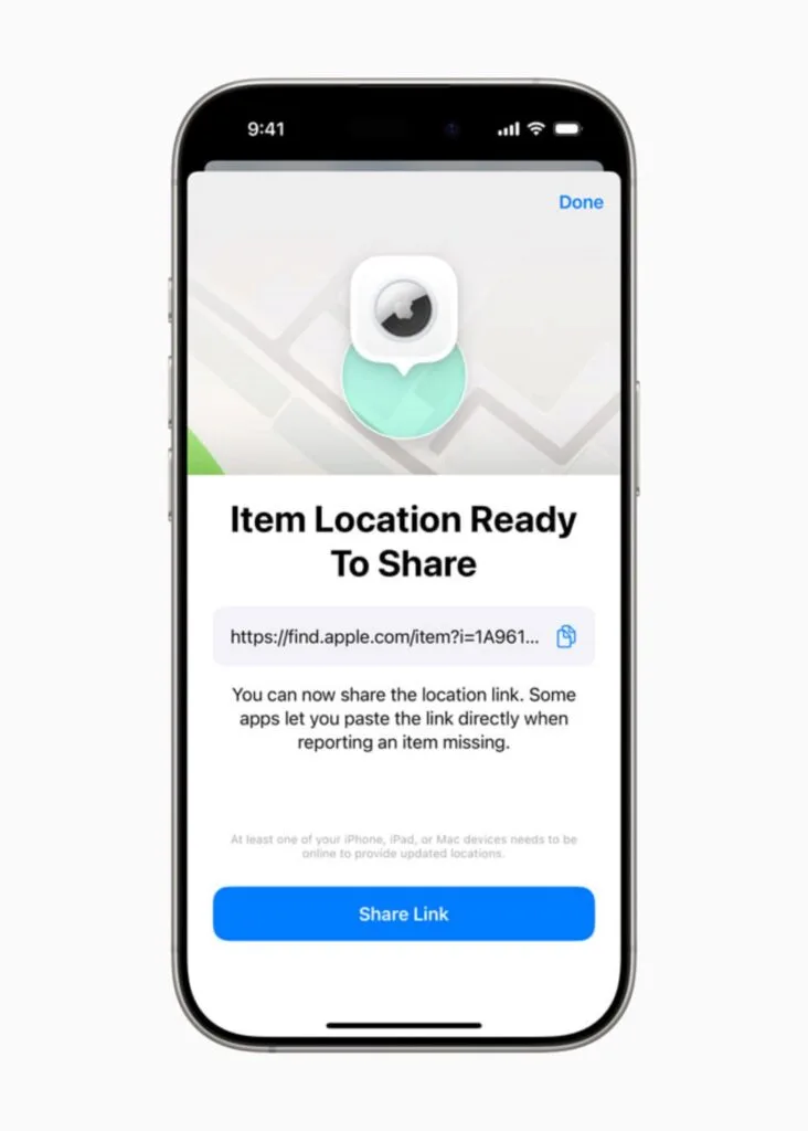 Apple new Share Item Location feature for Find My