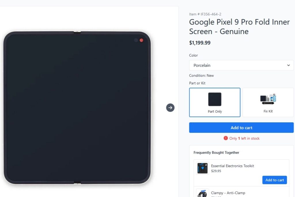 Google Pixel 9 Pro Fold inner screen price