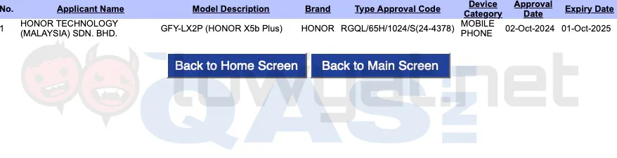 HONOR X5b Plus SIRIM