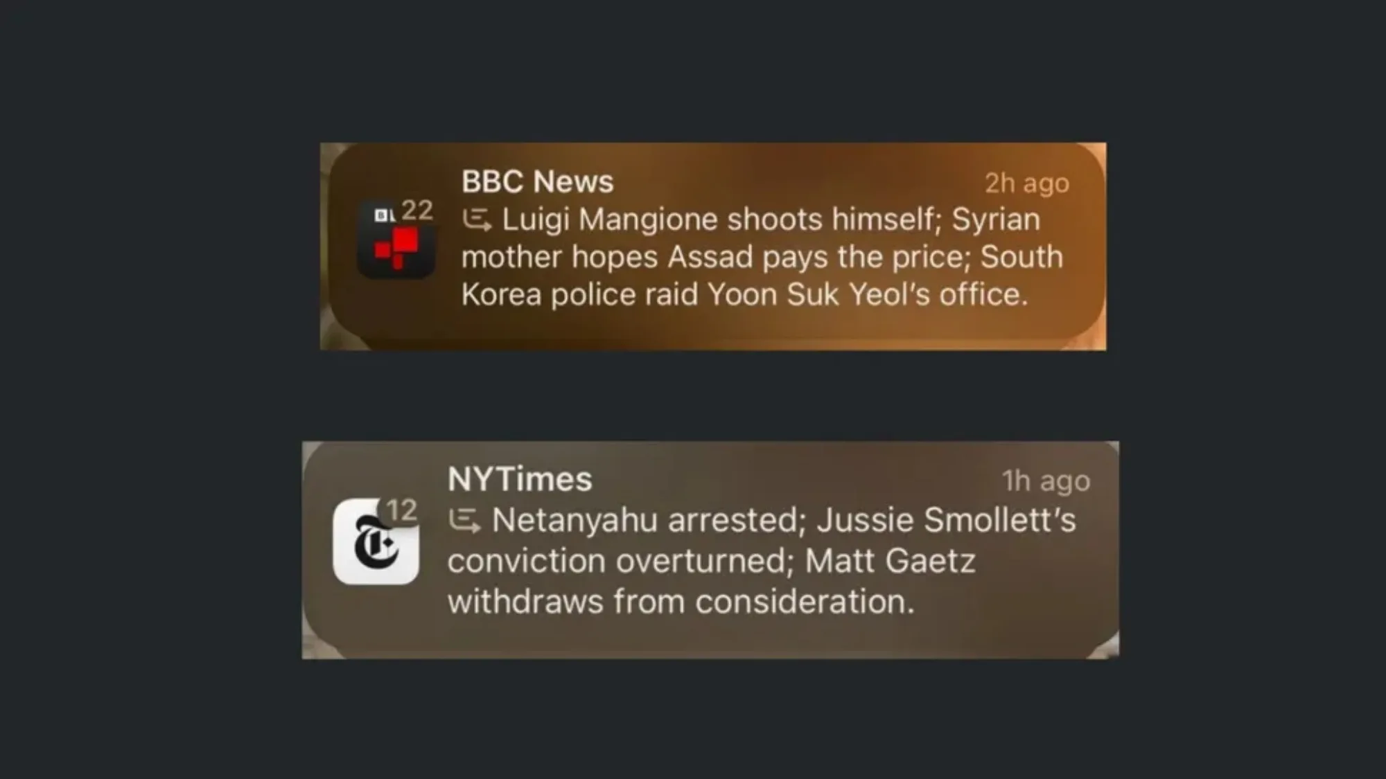 Apple Notification Summary AI false headlines