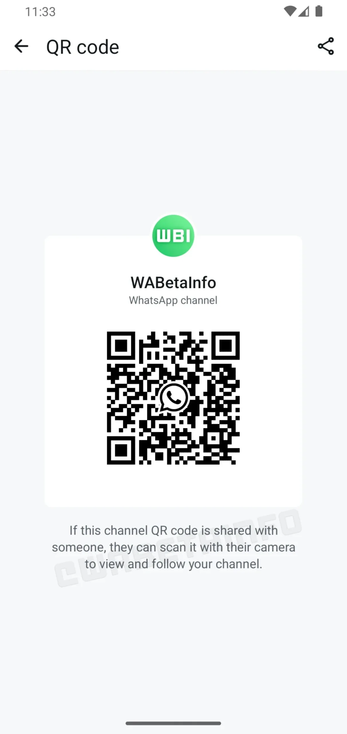 WhatsApp beta adds QR code sharing for Channels