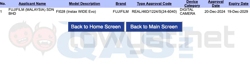 Fujifilm Instax Wide Evo SIRIM