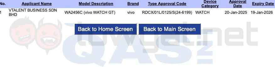 vivo Watch GT SIRIM