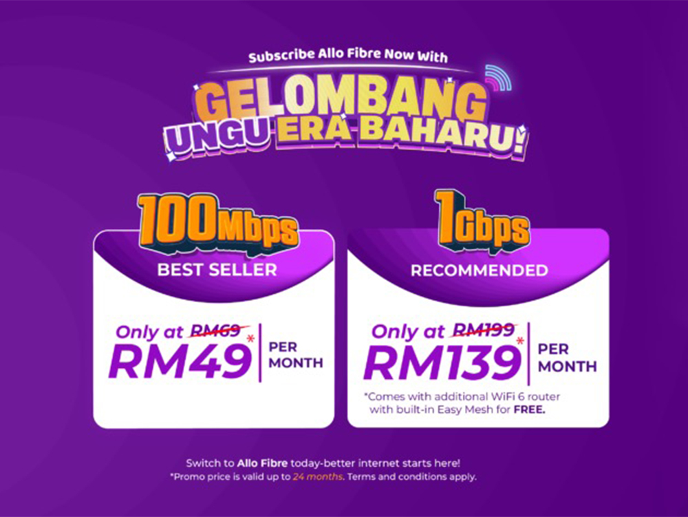 Allo Fibre Gelombang Ungu