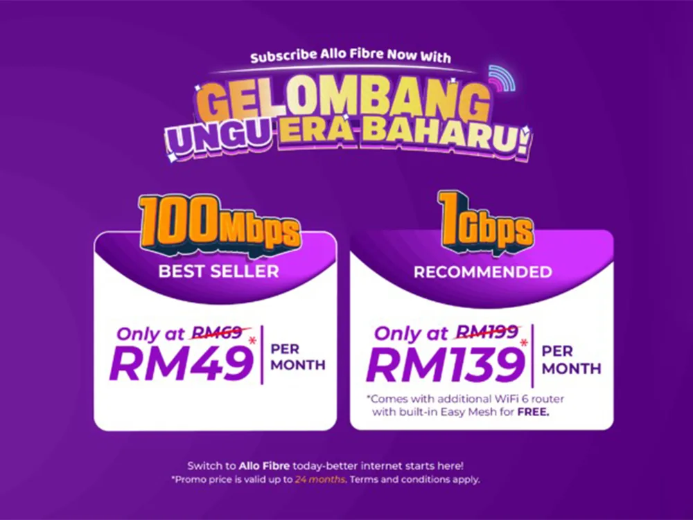 Allo Fibre Gelombang Ungu