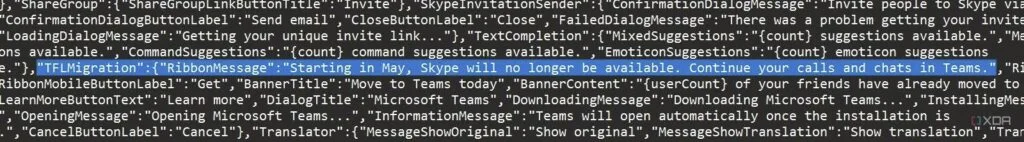 Skype shut down May in code