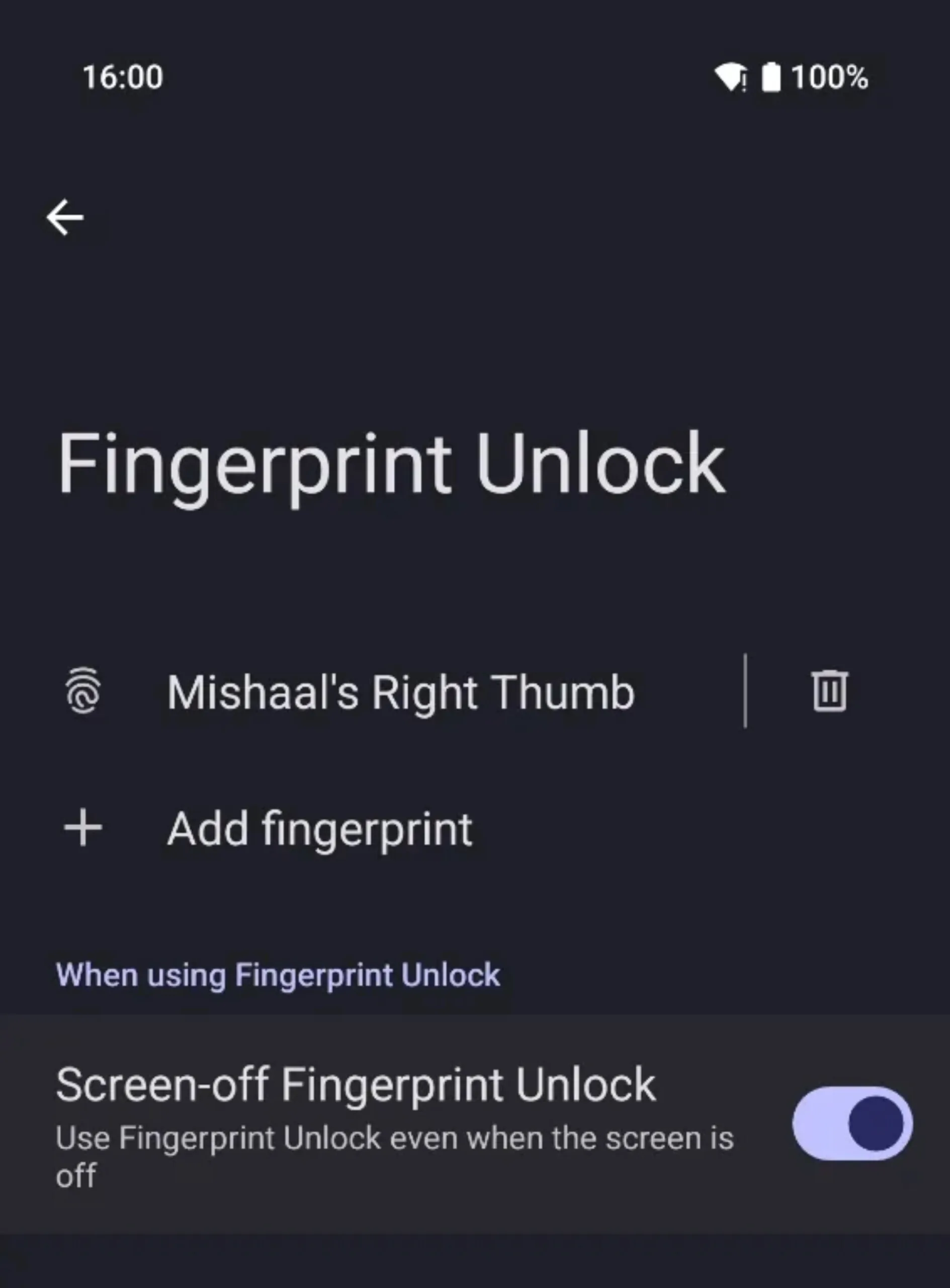 Android 16 Google Pixel Screen-off Fingerprint Unlock