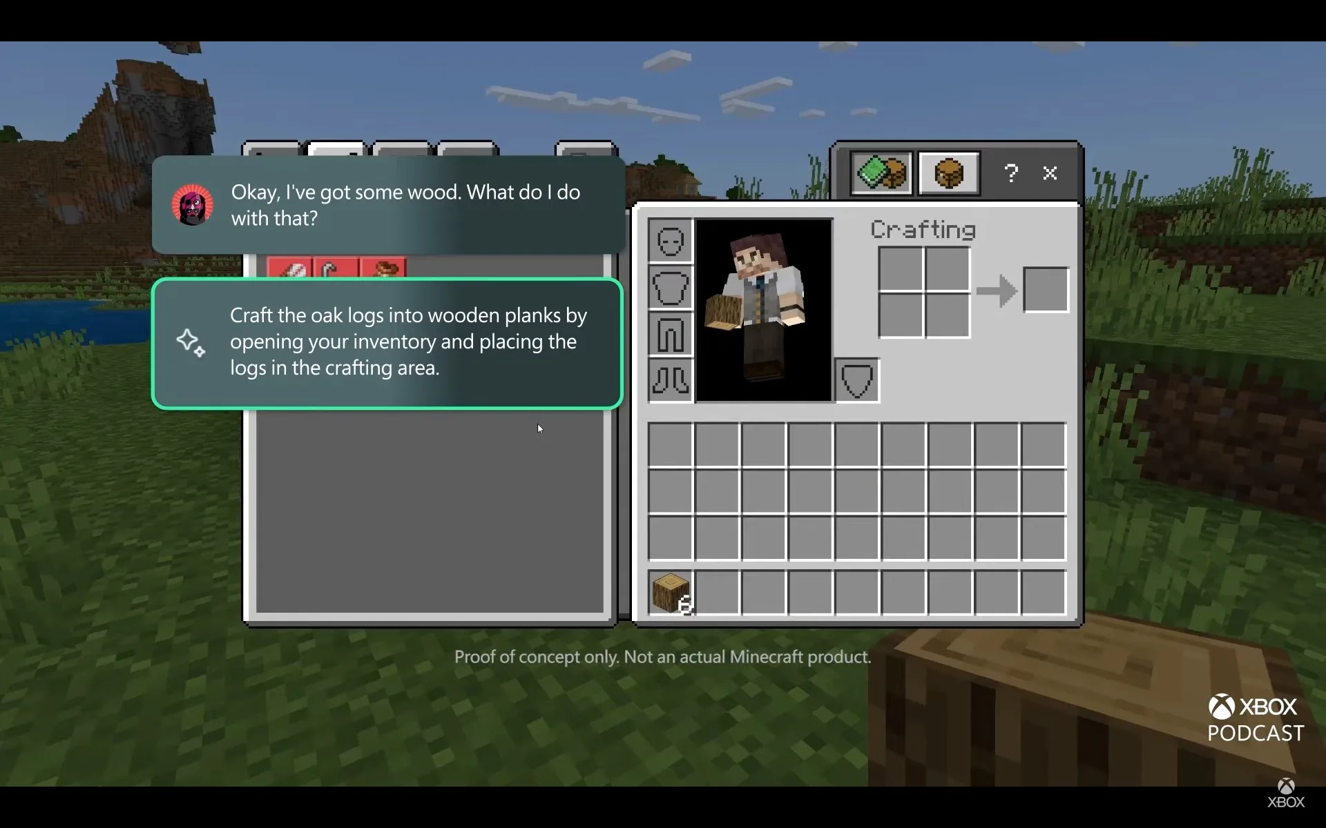 Microsoft Copilot for Gaming proof of concept Minecraft
