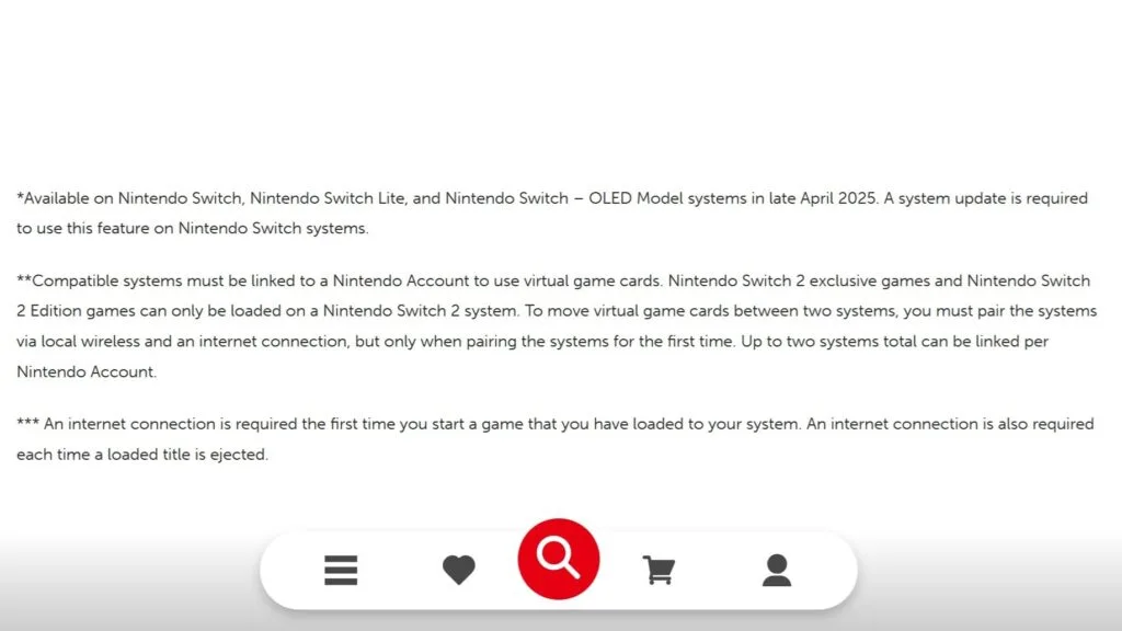 Nintendo Switch 2 Edition fine print