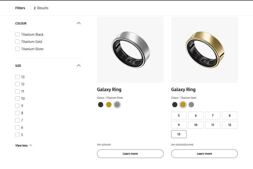 Samsung Galaxy Ring Malaysia website