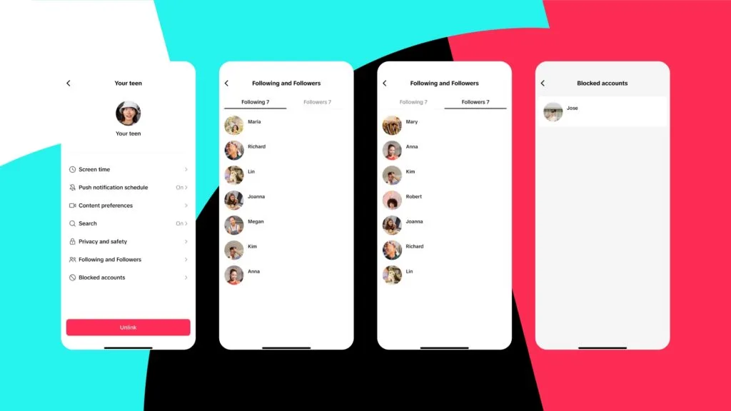 TikTok parental controls following