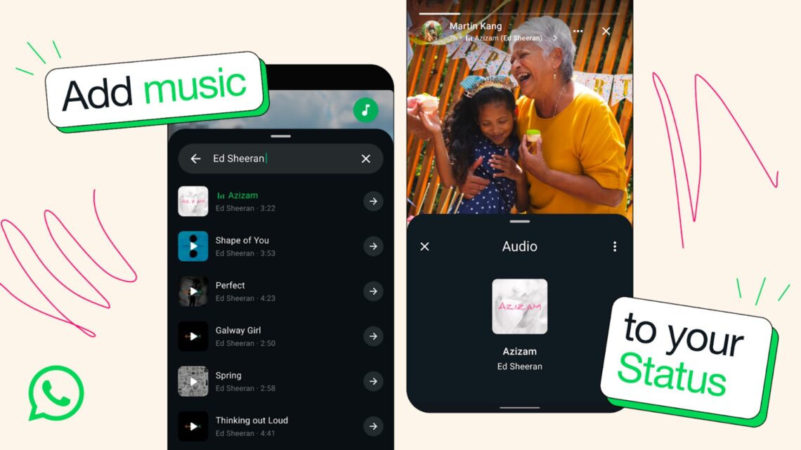 WhatsApp adds music to status