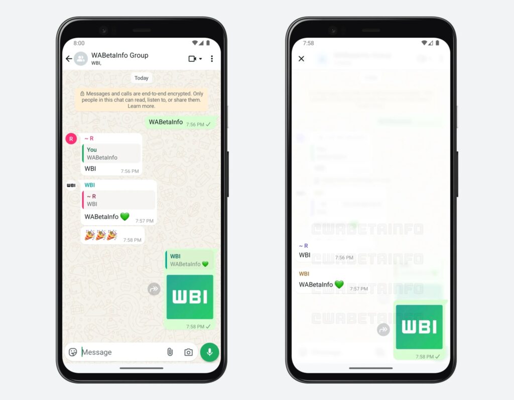 WhatsApp threaded replies