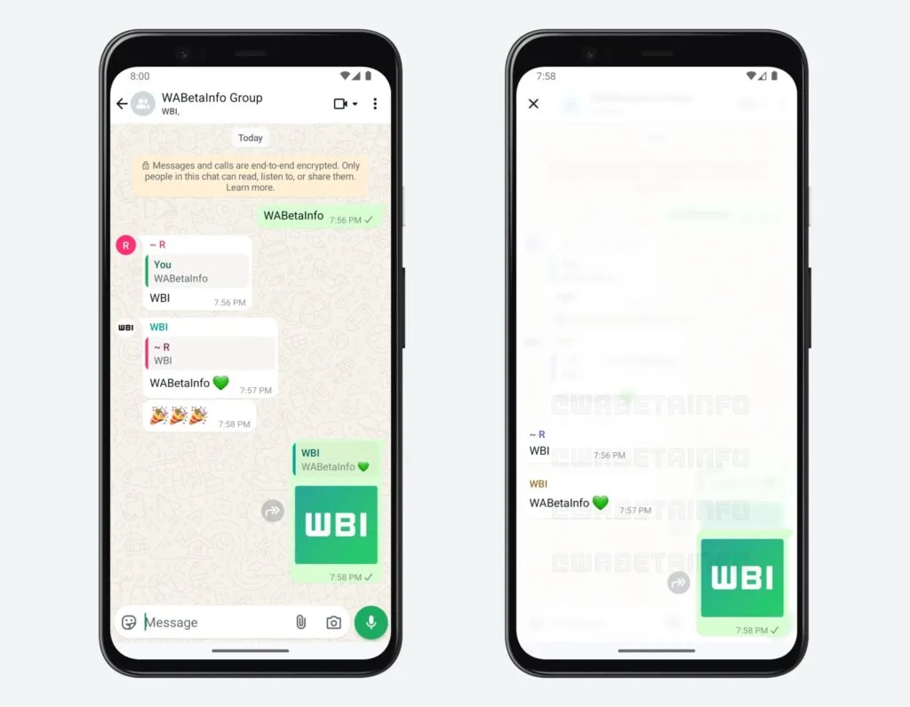 WhatsApp threaded replies