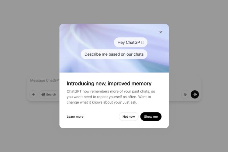 ChatGPT improved memory