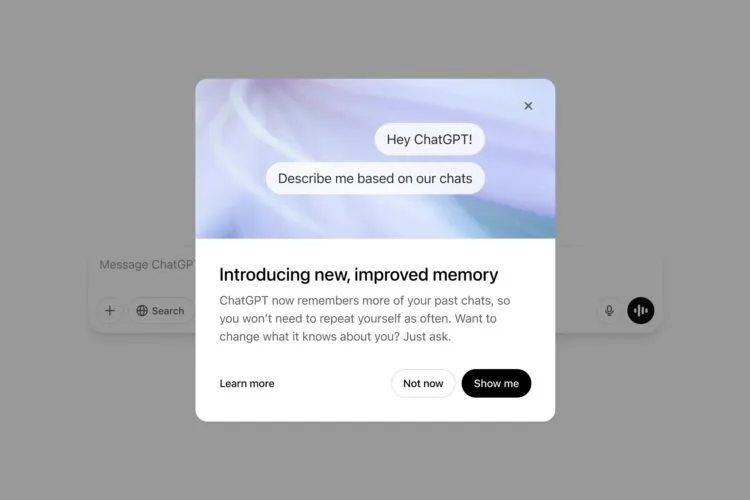 ChatGPT improved memory