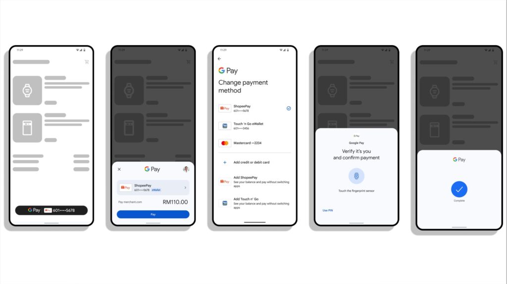 Google Pay ShopeePay TNG eWallet