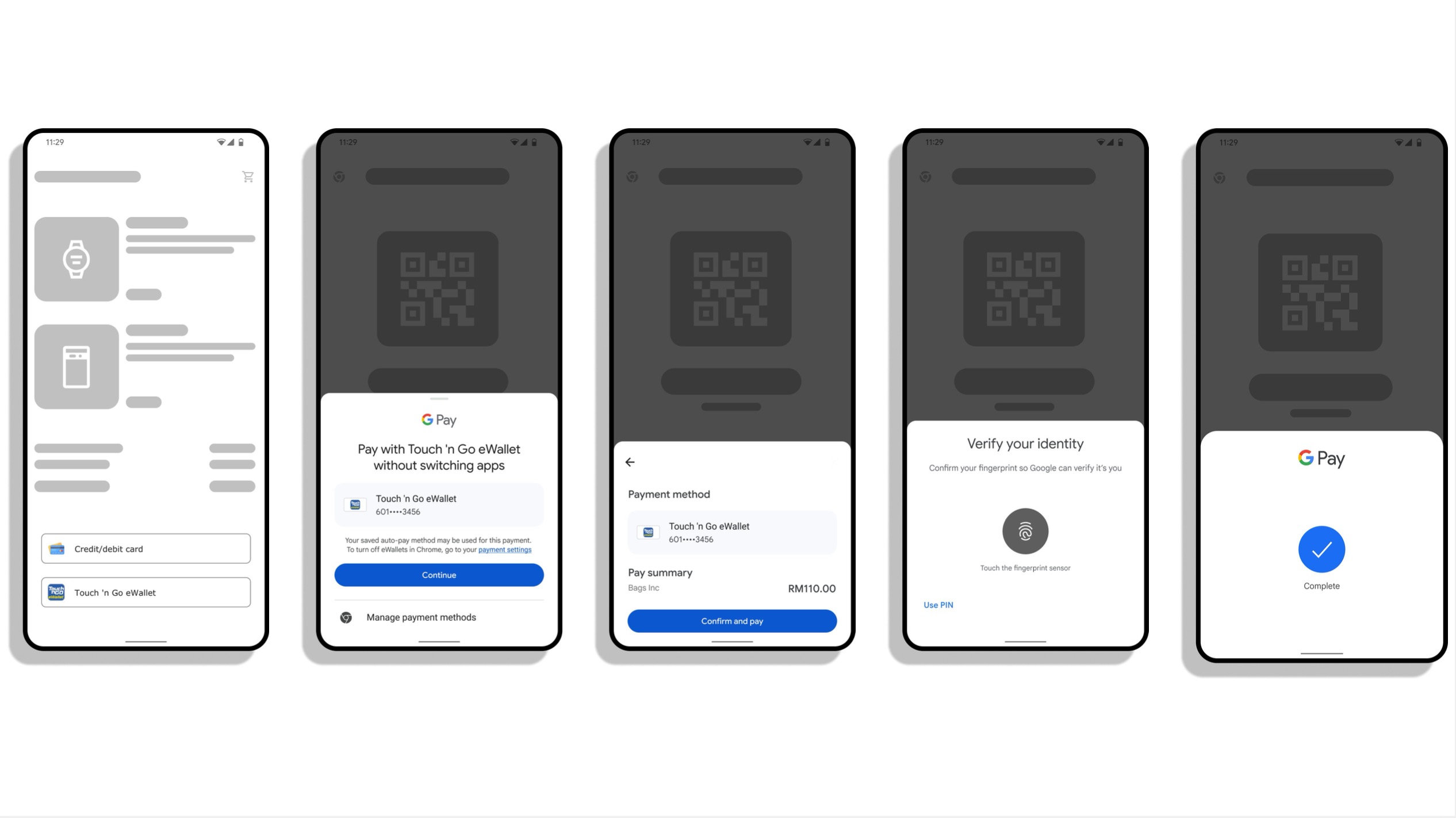 Google Pay ShopeePay TNG eWallet