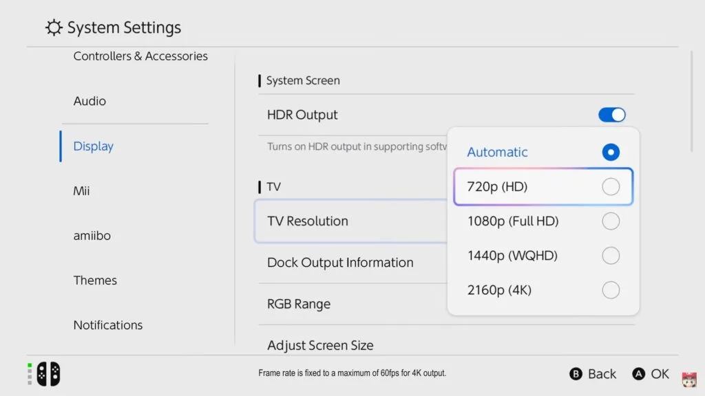 Nintendo Switch 2 docked options