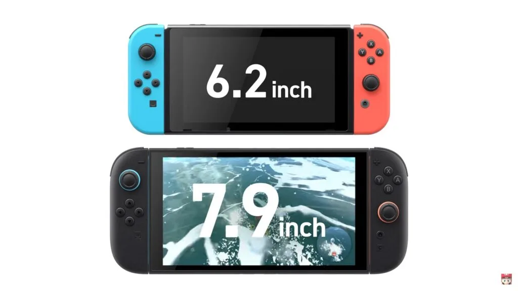 Nintendo Switch 2 screen size
