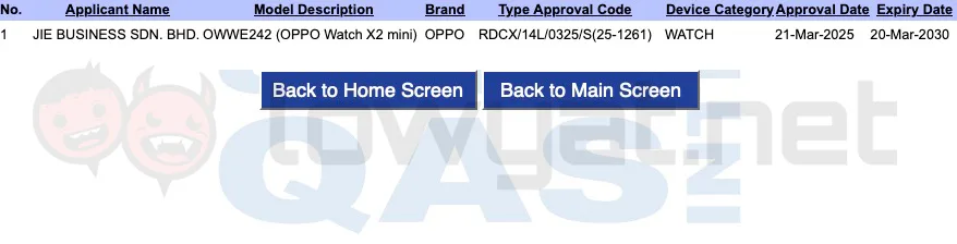 OPPO Watch X2 Mini