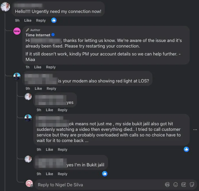 Time internet outage