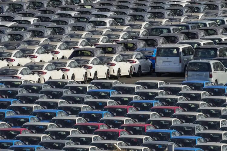 Cars waiting to be imported