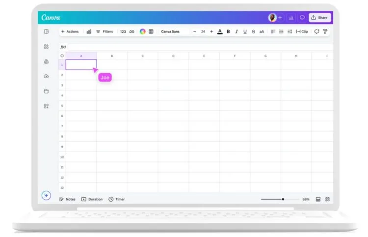 Canva Sheets