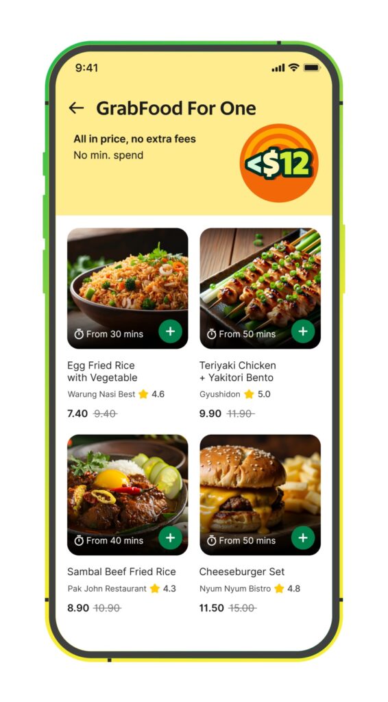 grab new food delivery features goodfood for one