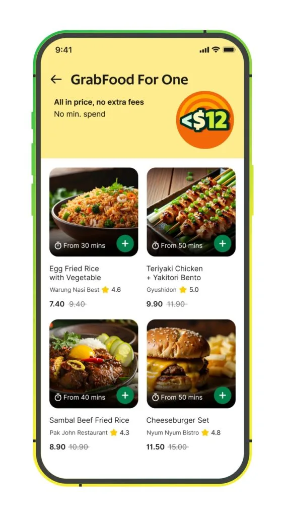 grab new food delivery features goodfood for one