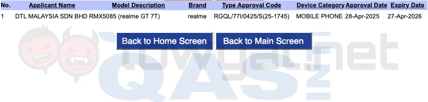 realme GT 7T SIRIM