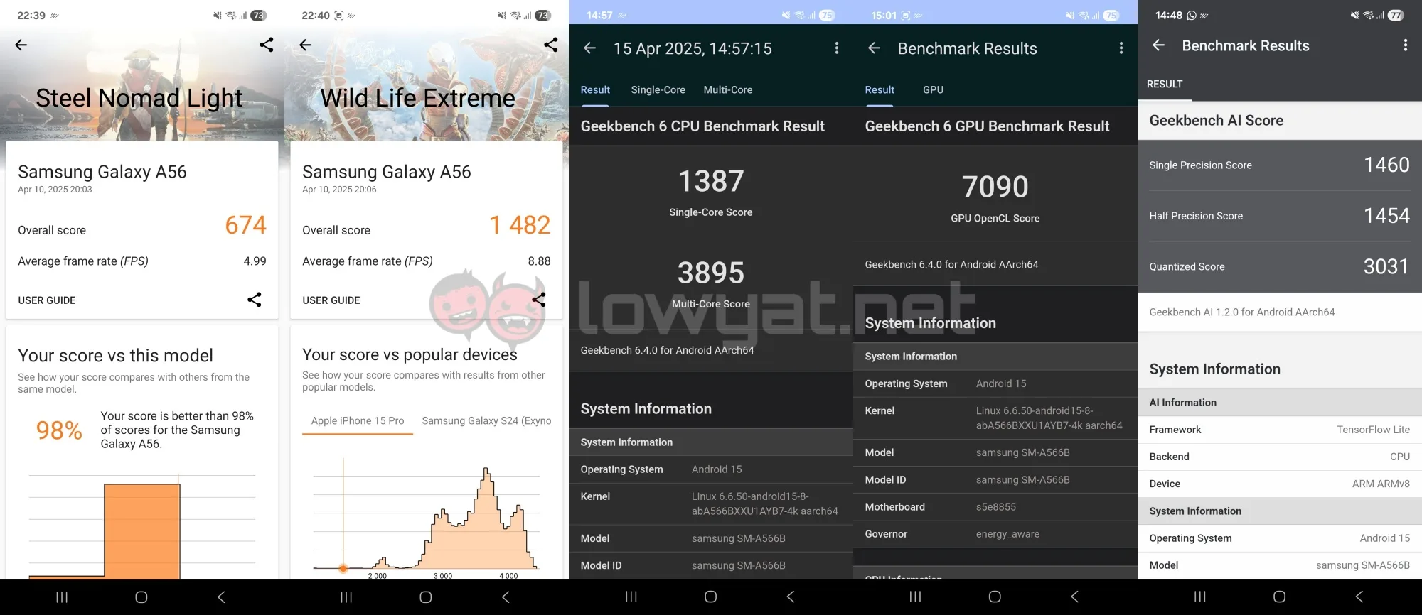 Samsung Galaxy A56 benchmarks