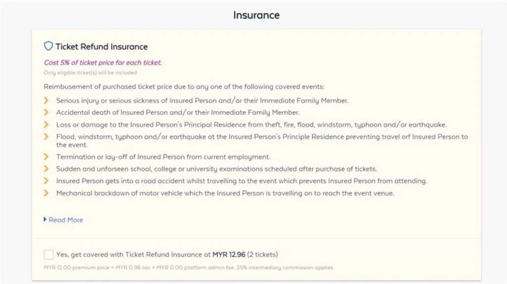 tune protect ticket2u ticket insurance