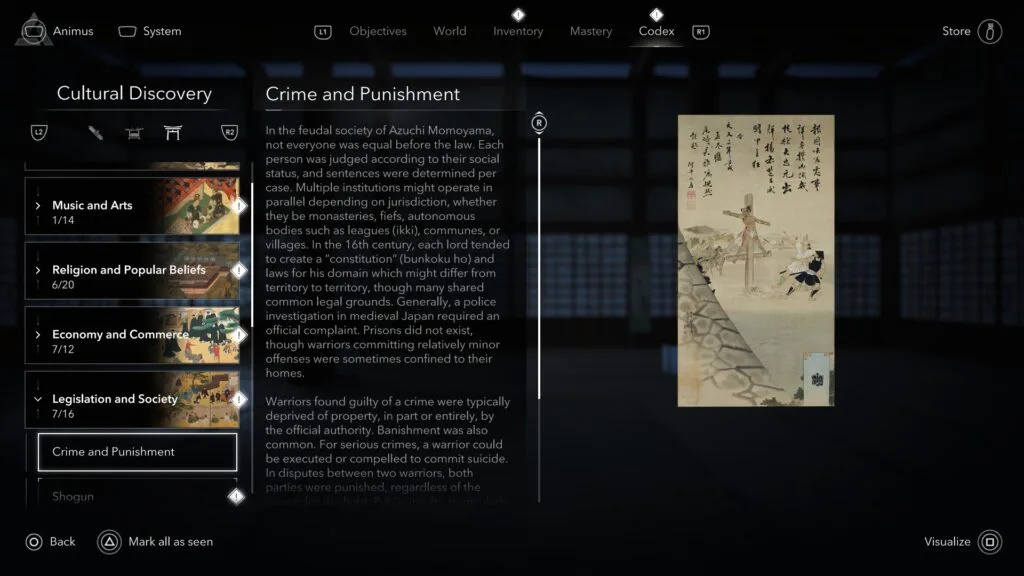 Assassin's Creed Shadows codex