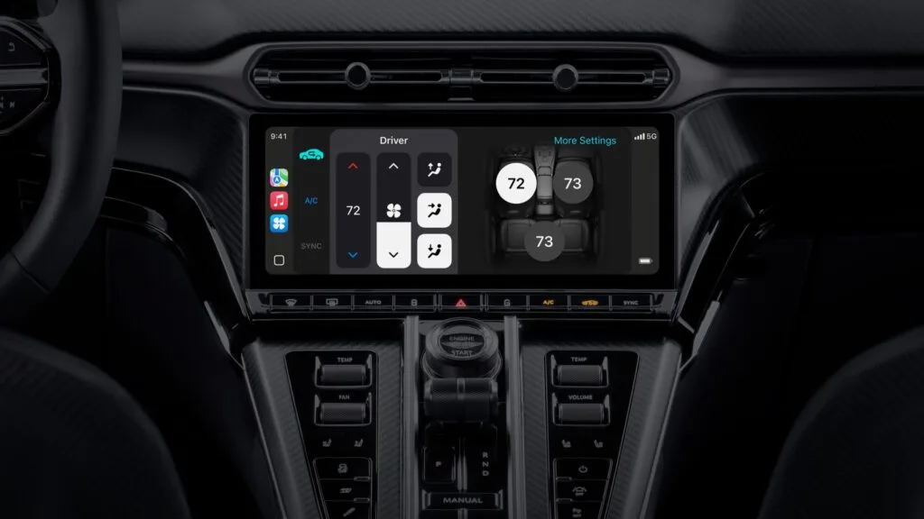 Aston Martin Apple CarPlay Ultra cluster climate 2