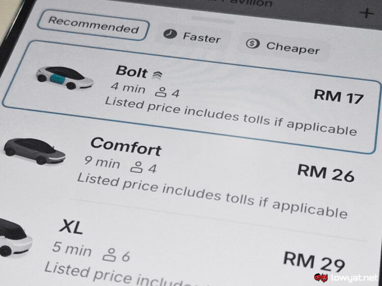 Bolt Toll e-hailing