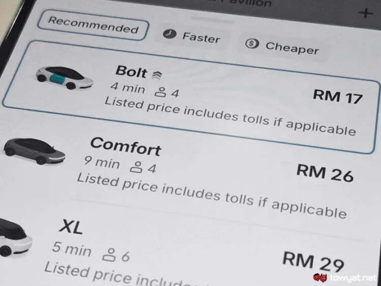 Bolt Toll e-hailing