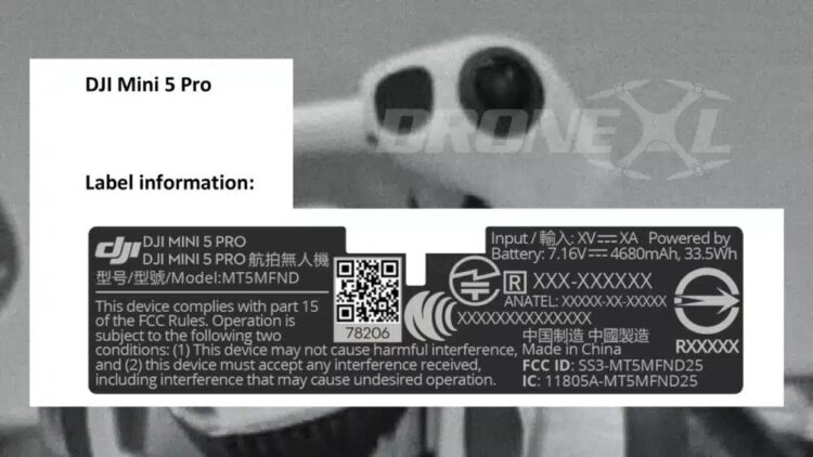 DJI Mini 5 Pro details leak