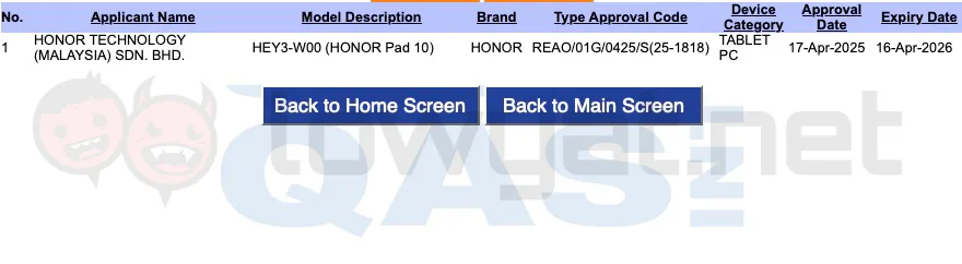 HONOR Pad 10 SIRIM