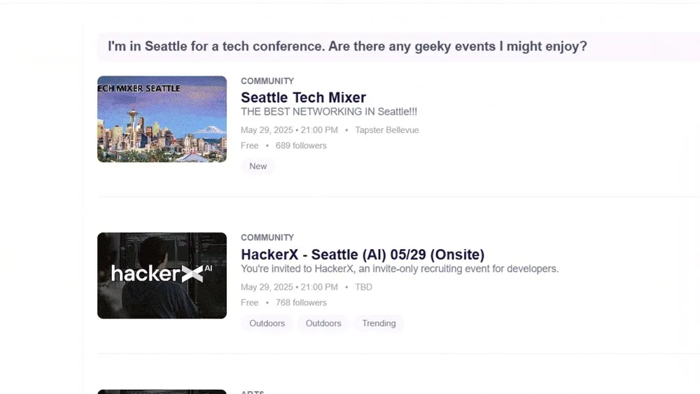 Microsoft NLWeb example Eventbrite 2
