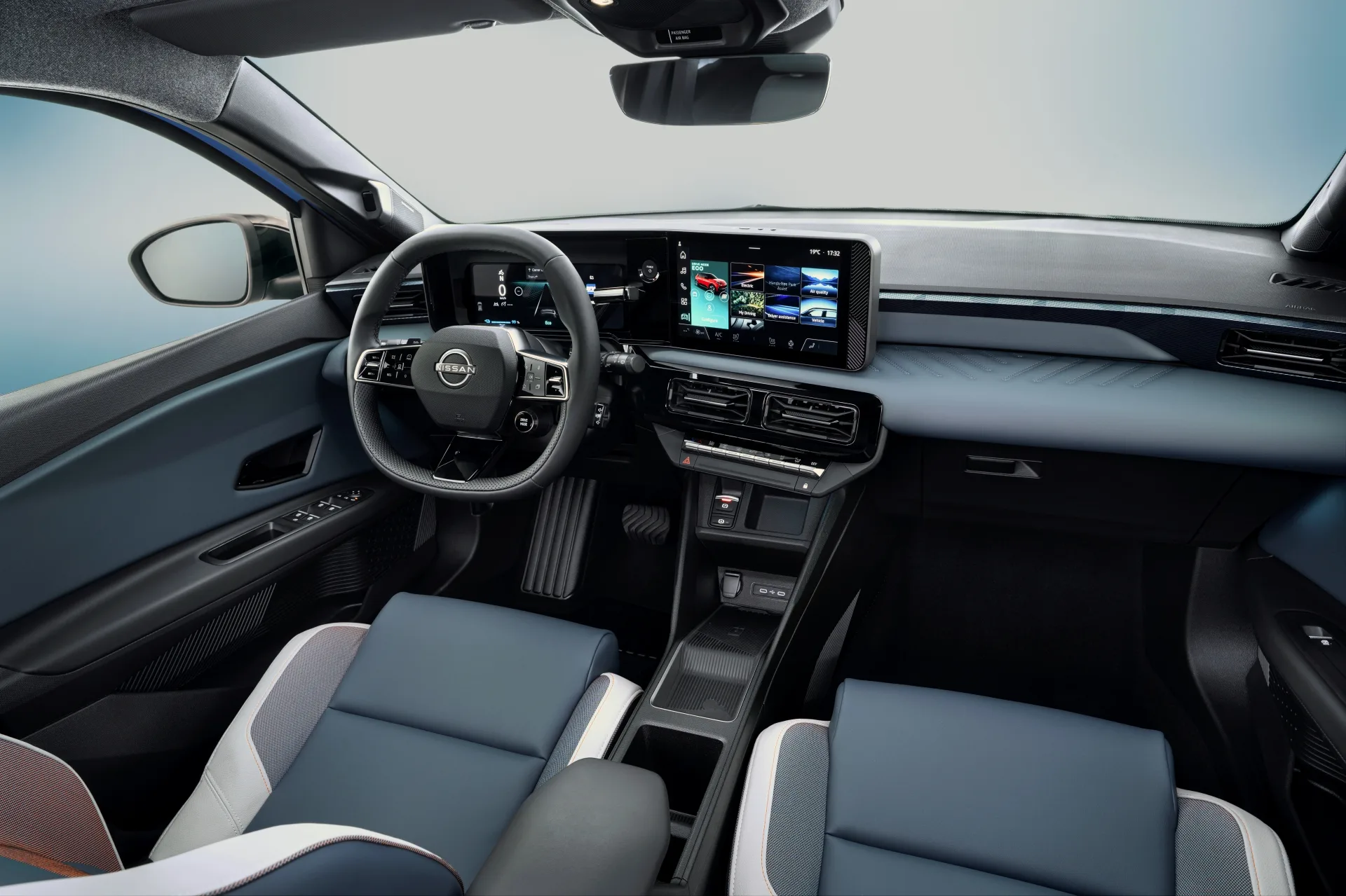 The interior of the EV