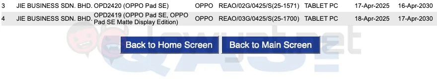 OPPO Pad SE SIRIM