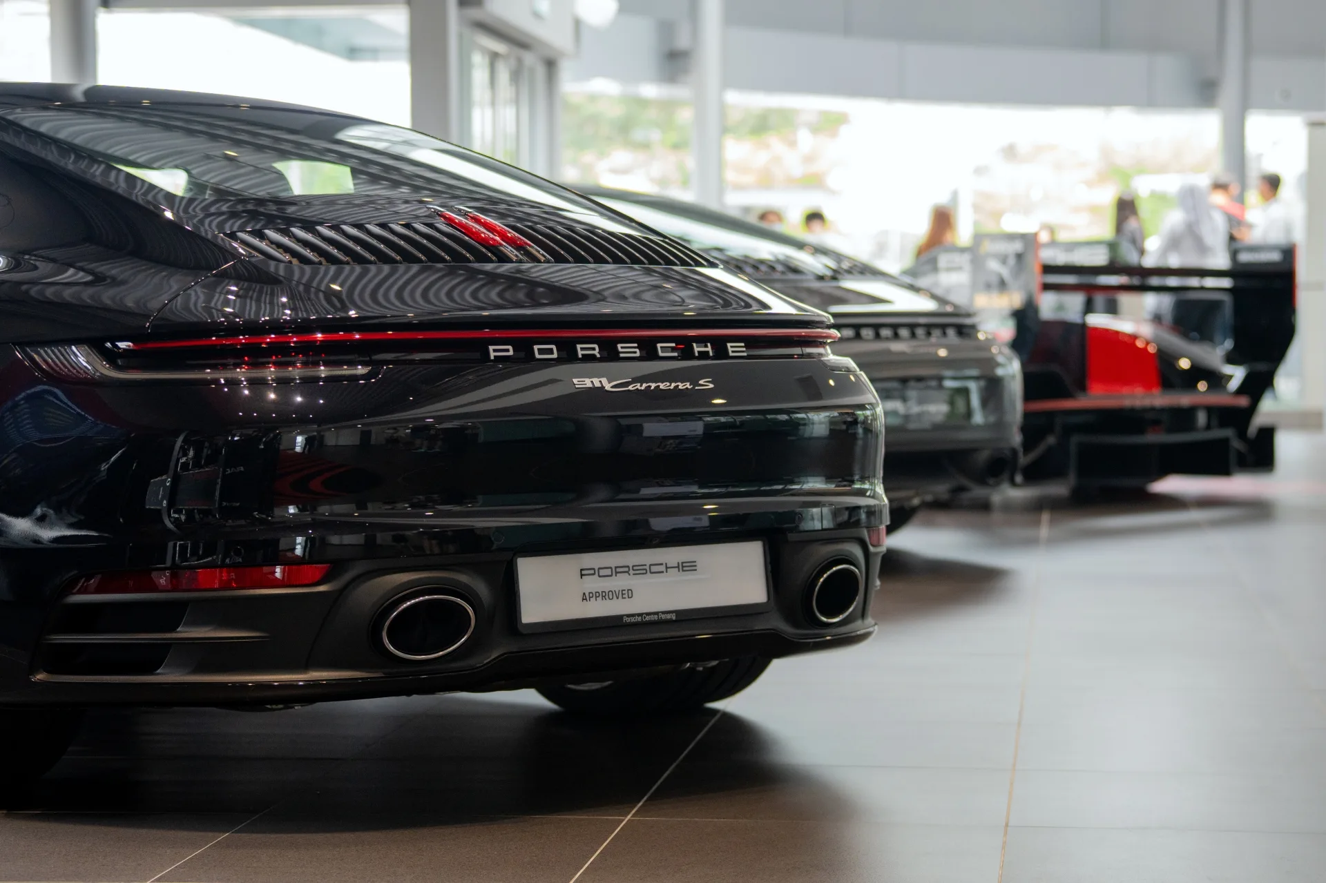 Porsche models at the showcase