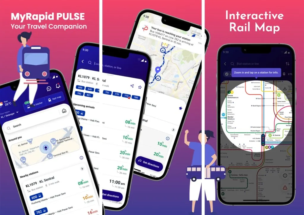 Prasarana MyRapid Pulse new app screens