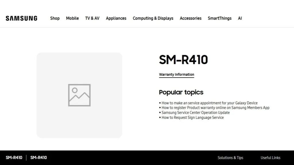 Samsung Galaxy Buds Core support page Malayia