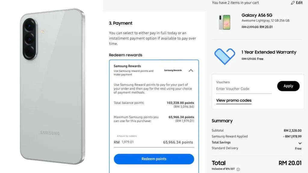 Samsung Wallet points Galaxy A56