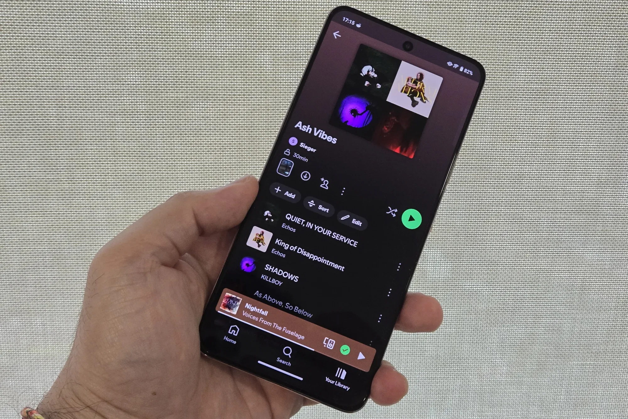 Spotify update Add Sort Edit